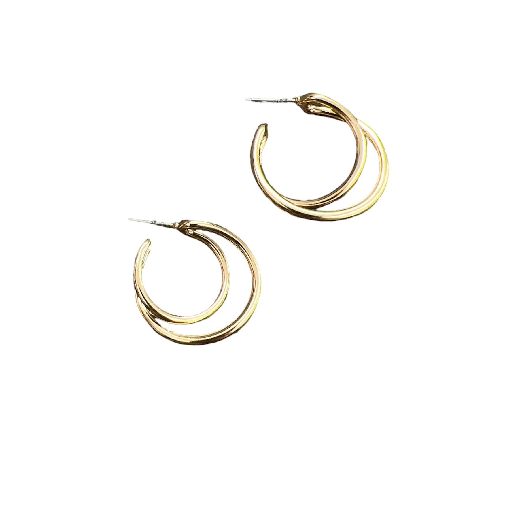 Small Gold Double Hoop Earrings
