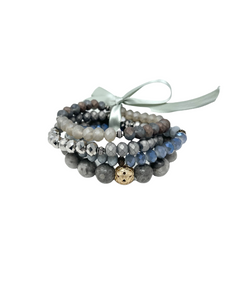 Grey Stone Bracelet Set