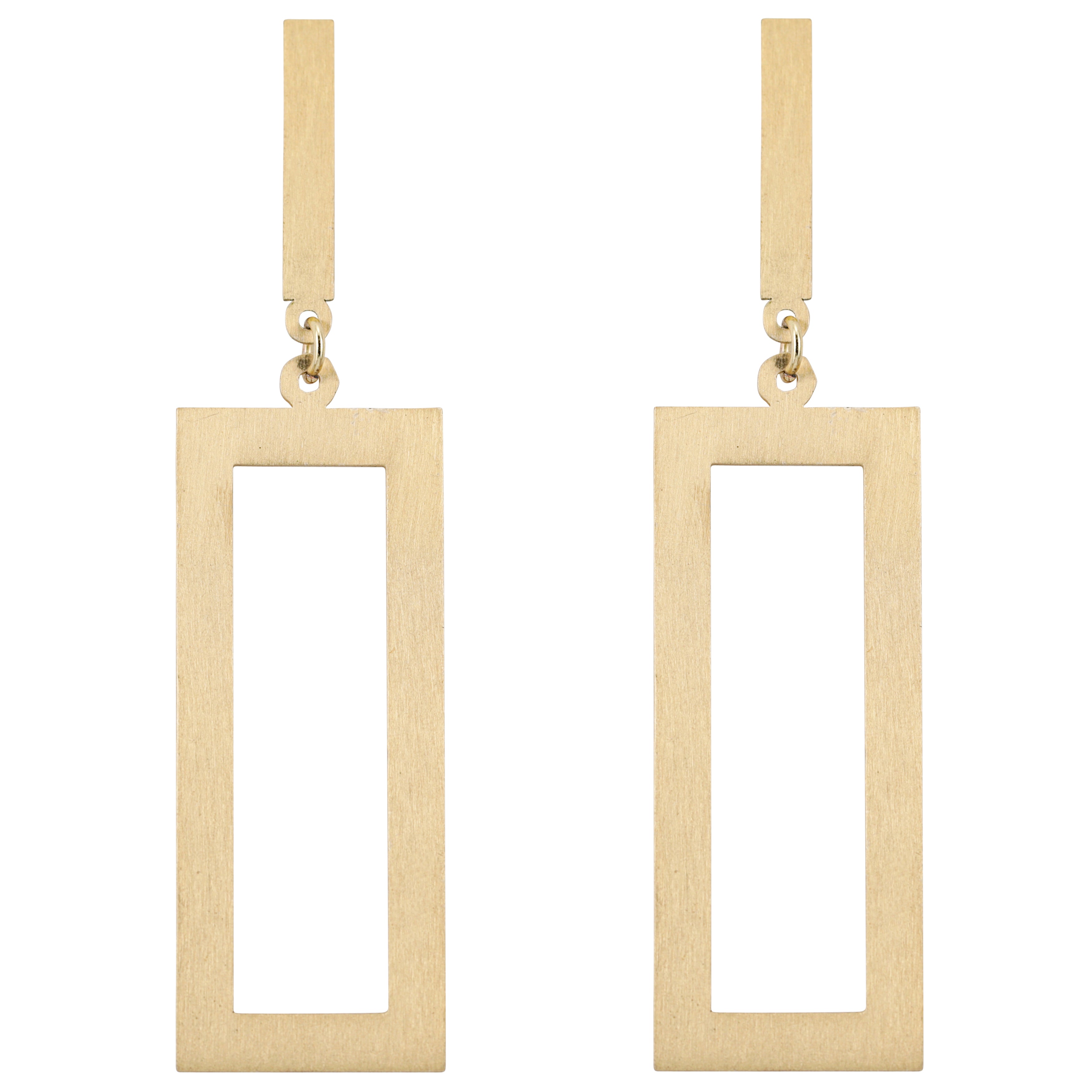 Gold Double Rectangle Earring