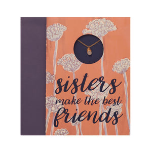 4 Pack of Greeting Cards With Necklace-"Sisters Make The Best Friends"