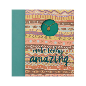 4 Pack of Greeting Cards With Necklace-"Make Today Amazing"