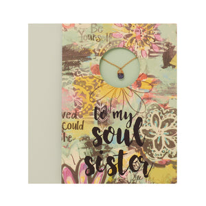 4 Pack of Greeting Cards With Necklace-"To My Soul Sister"