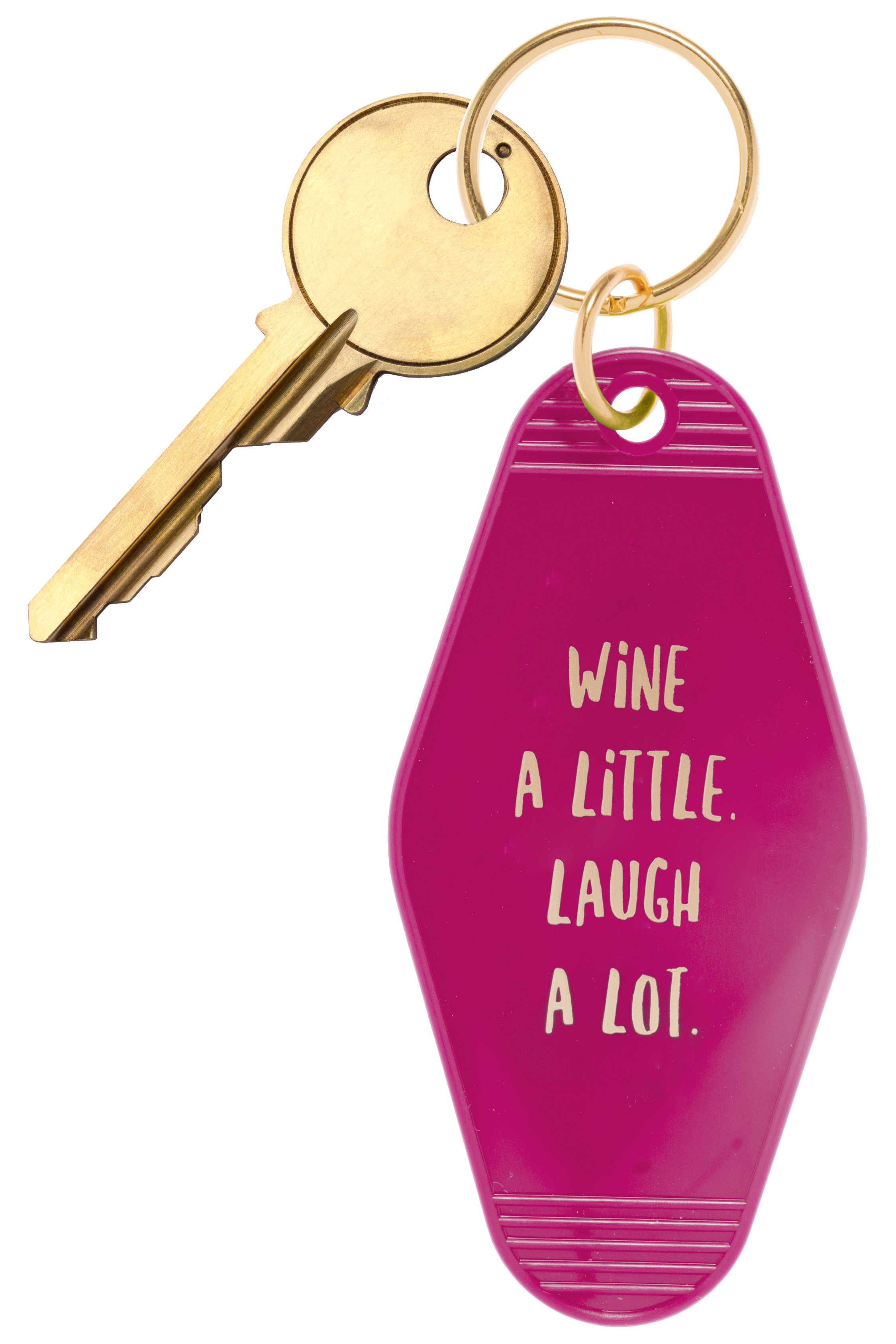 Retro Motel Style Keychain - "Wine A Little. Laugh A Lot"