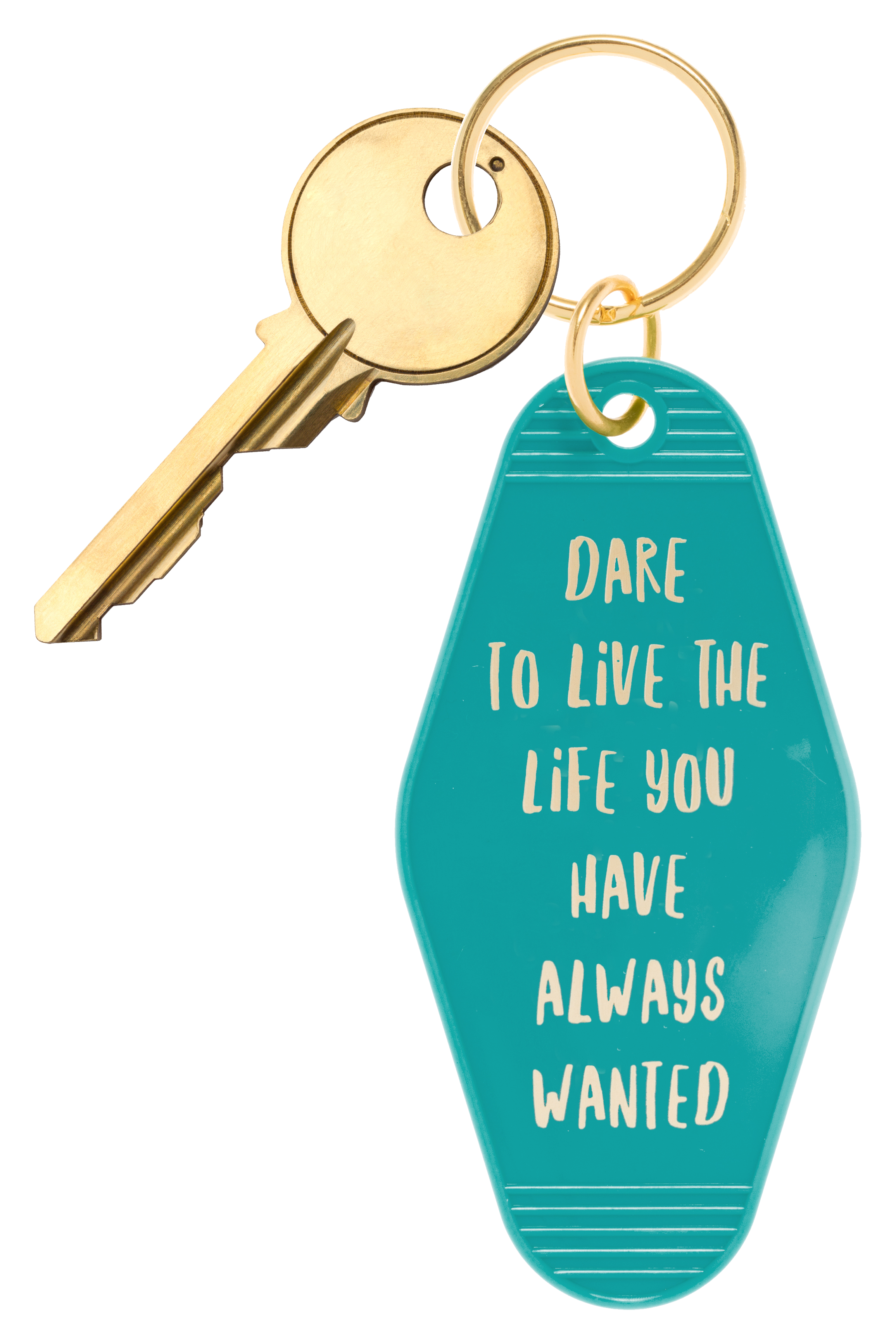 Retro Motel Style Keychain - "Dare To Live The Life"