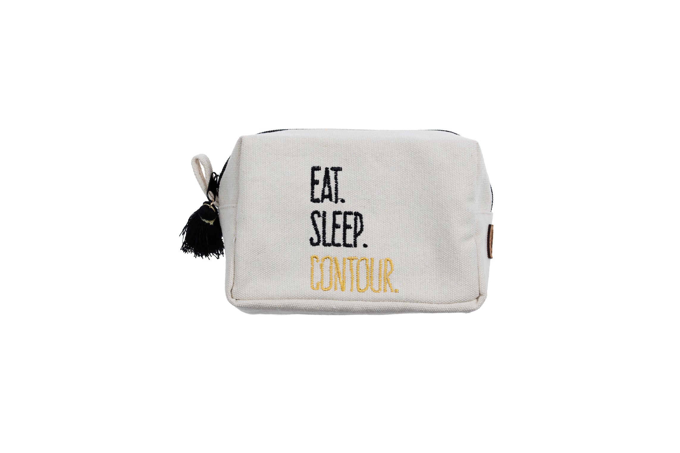 "Eat. Sleep. Contour." Tasseled Zipper Pouch