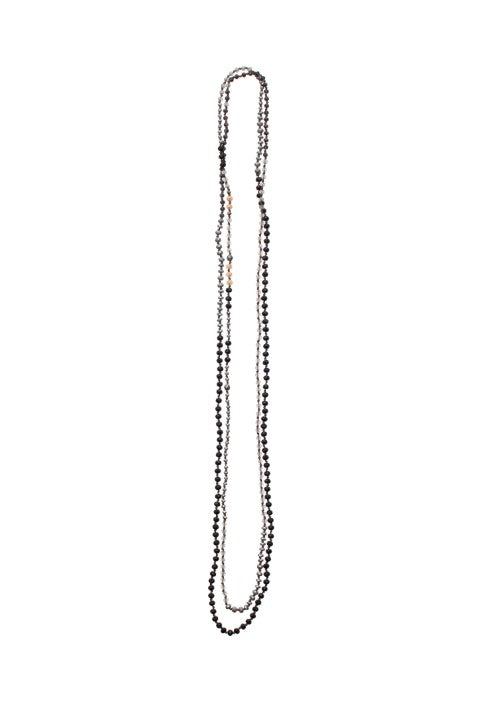 Skinny Matte Wrap Necklace - Black, Silver & Gray