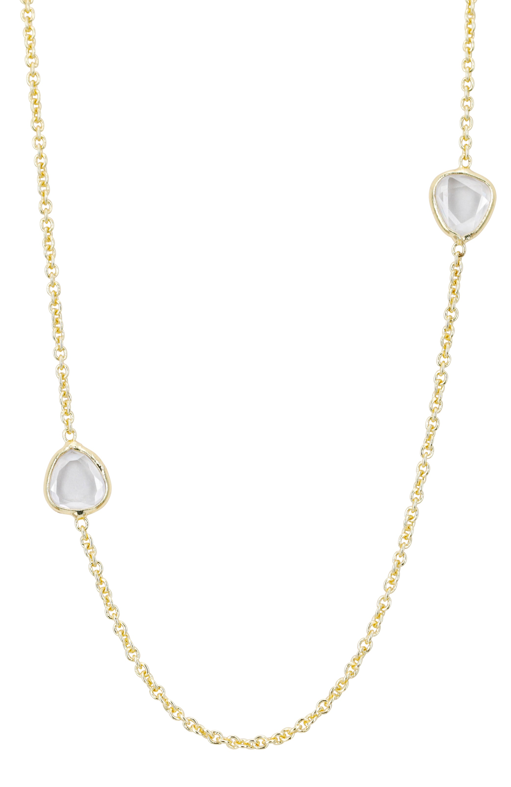 Gold Plated Necklace with Clear Quartz