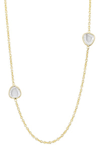Gold Plated Necklace with Clear Quartz