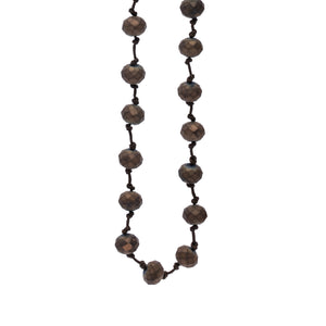 Hand-Knotted Crystal Necklace - Matte Dorado