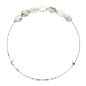 *"Tree Branch" Oval Stone Wire Bangle