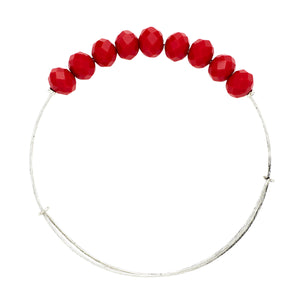 *Large Red Crystal Wire Bangle