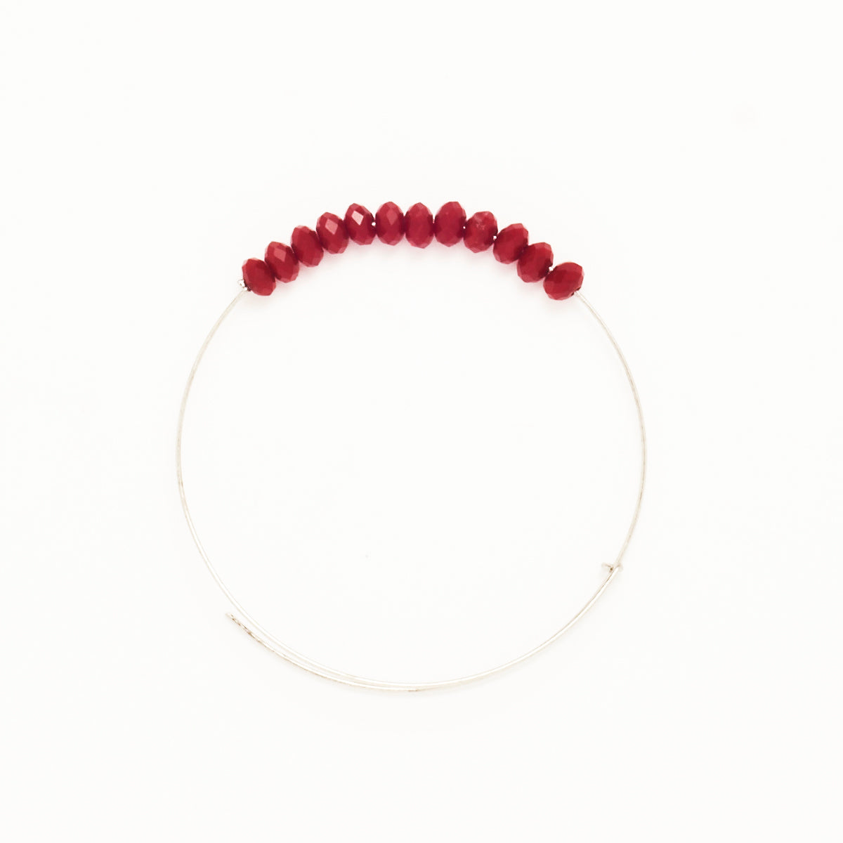 *Red Crystal Wire Bangle