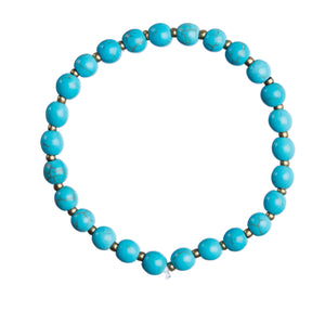 *"Turquoise" 6mm Natural Stone Stretchy Bracelet