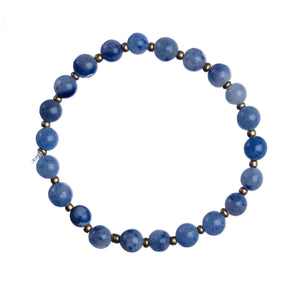 "Blue Aventurine" 6mm Natural Stone Stretchy Bracelet