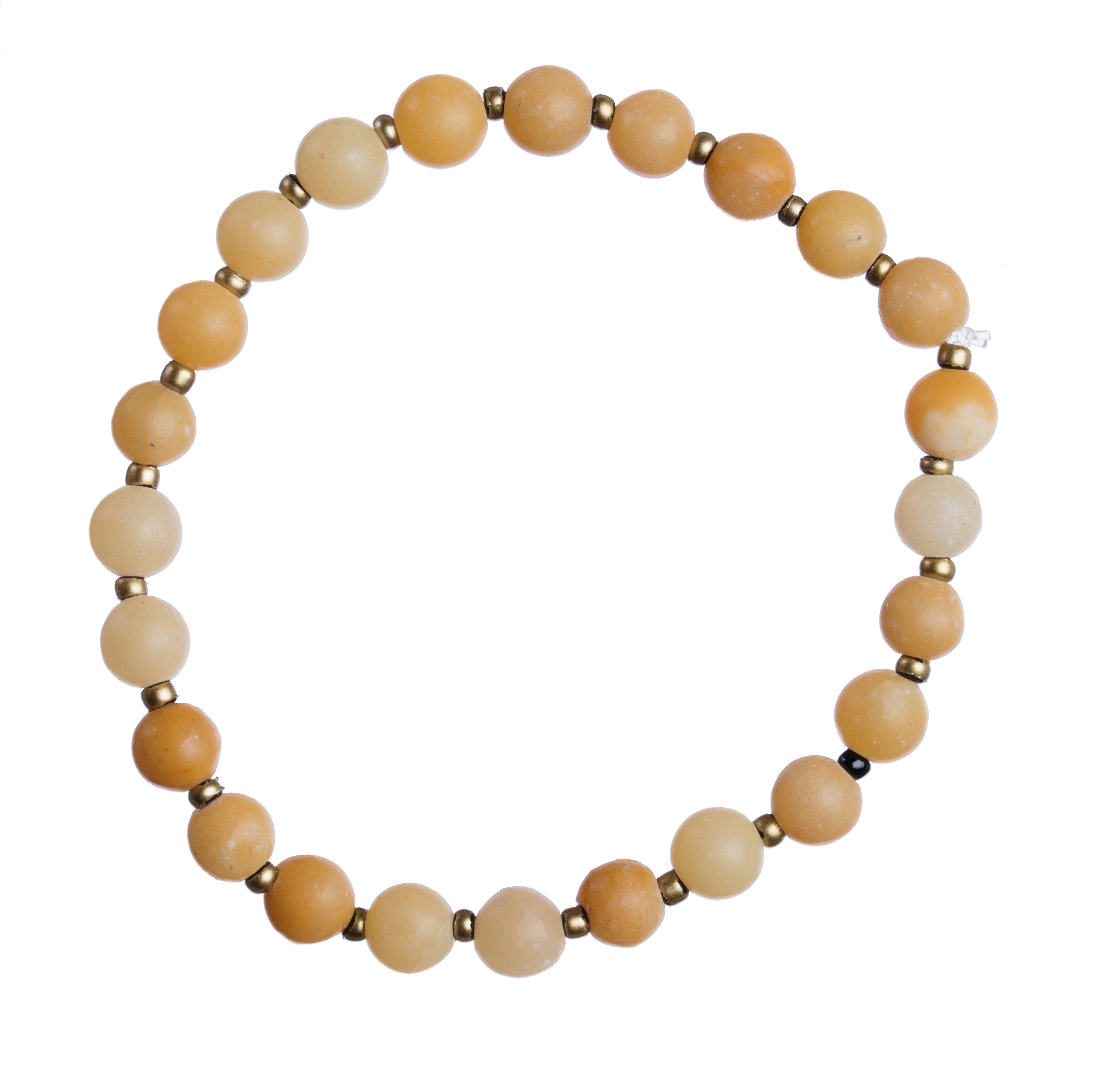 *"Yellow Jade" 6mm Natural Stone Stretchy Bracelet