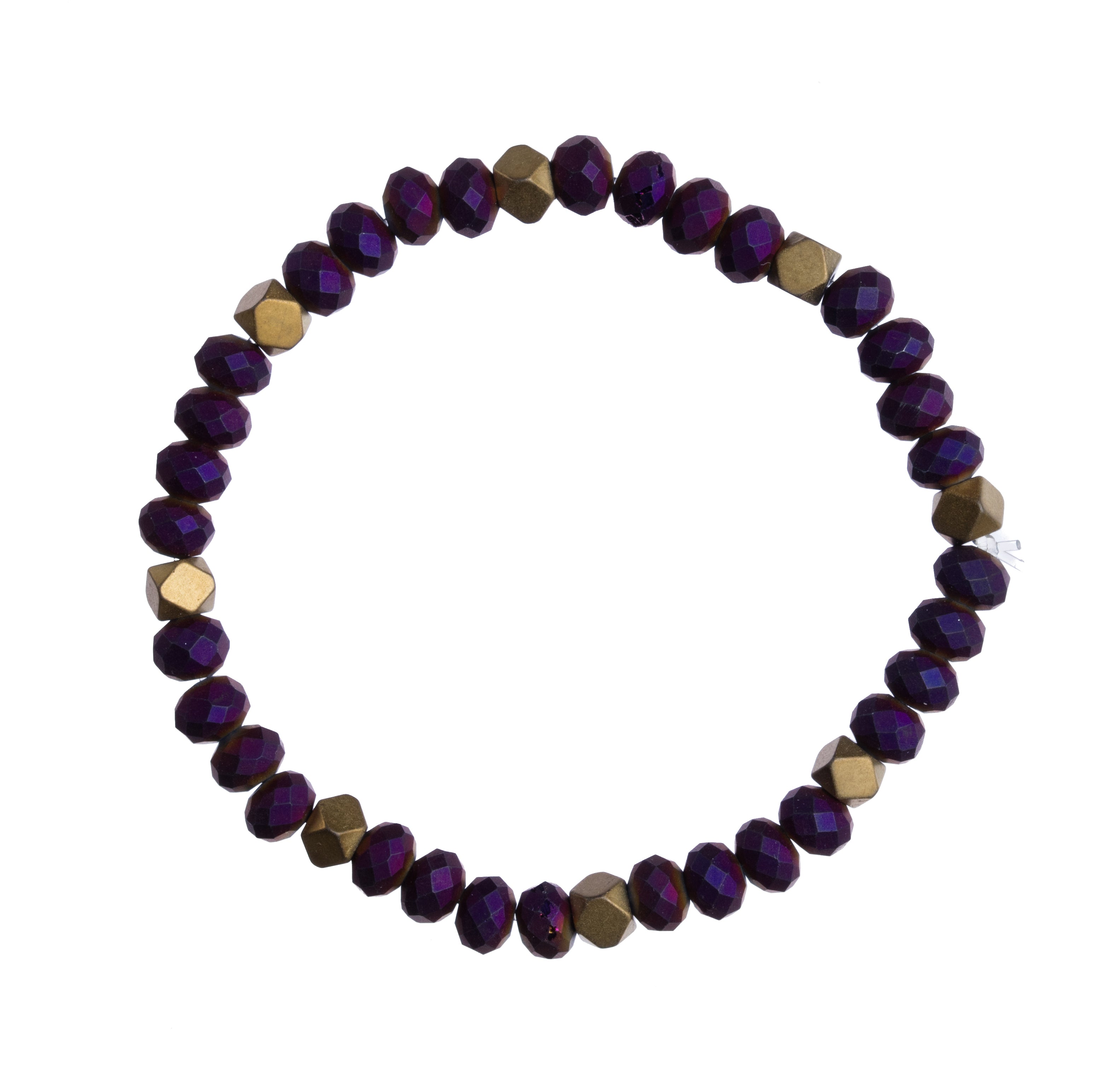 "Matte Purple" 6mm Crystal Stretchy Bracelet