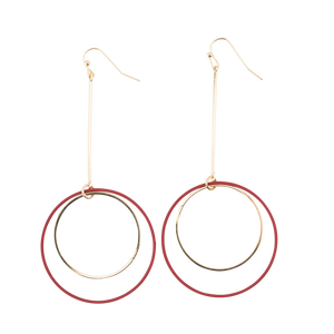 *Red & Gold Double Loop Earrings