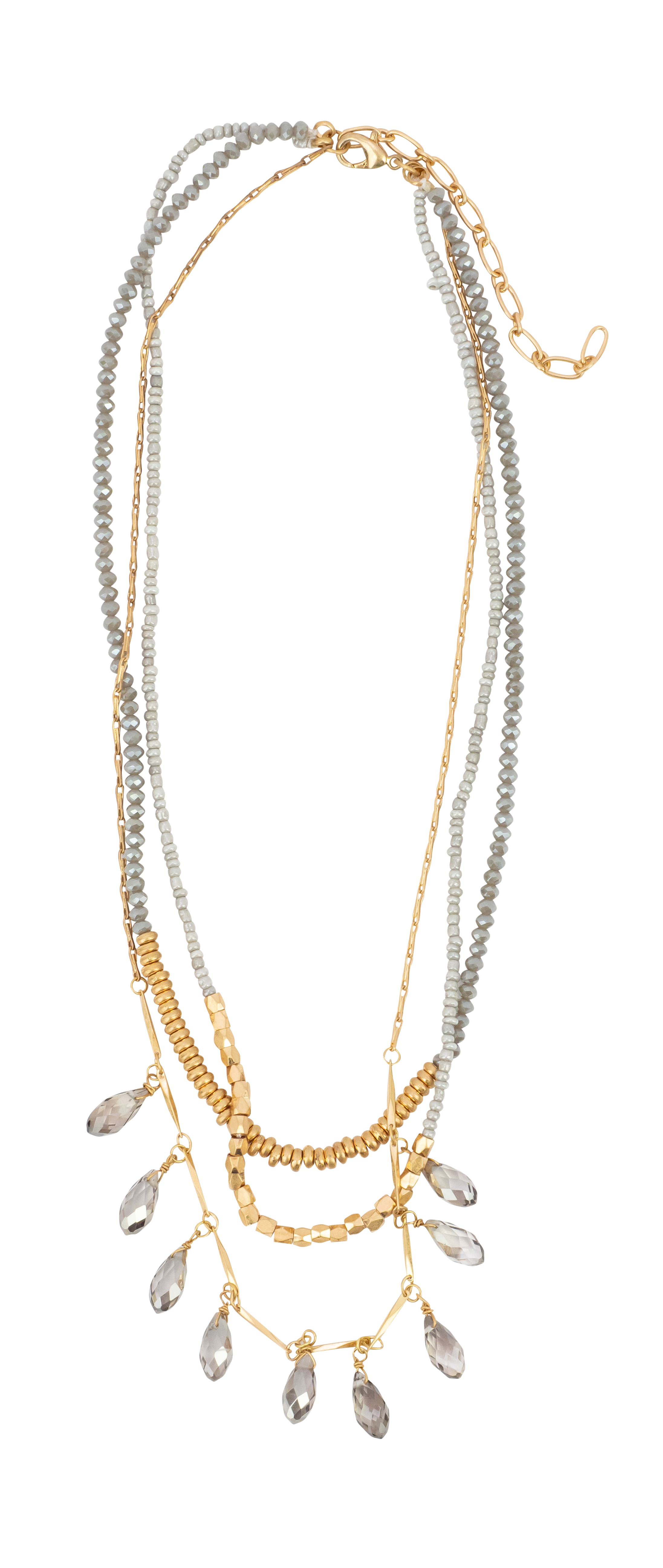 Crystal Drop Tiered Necklace