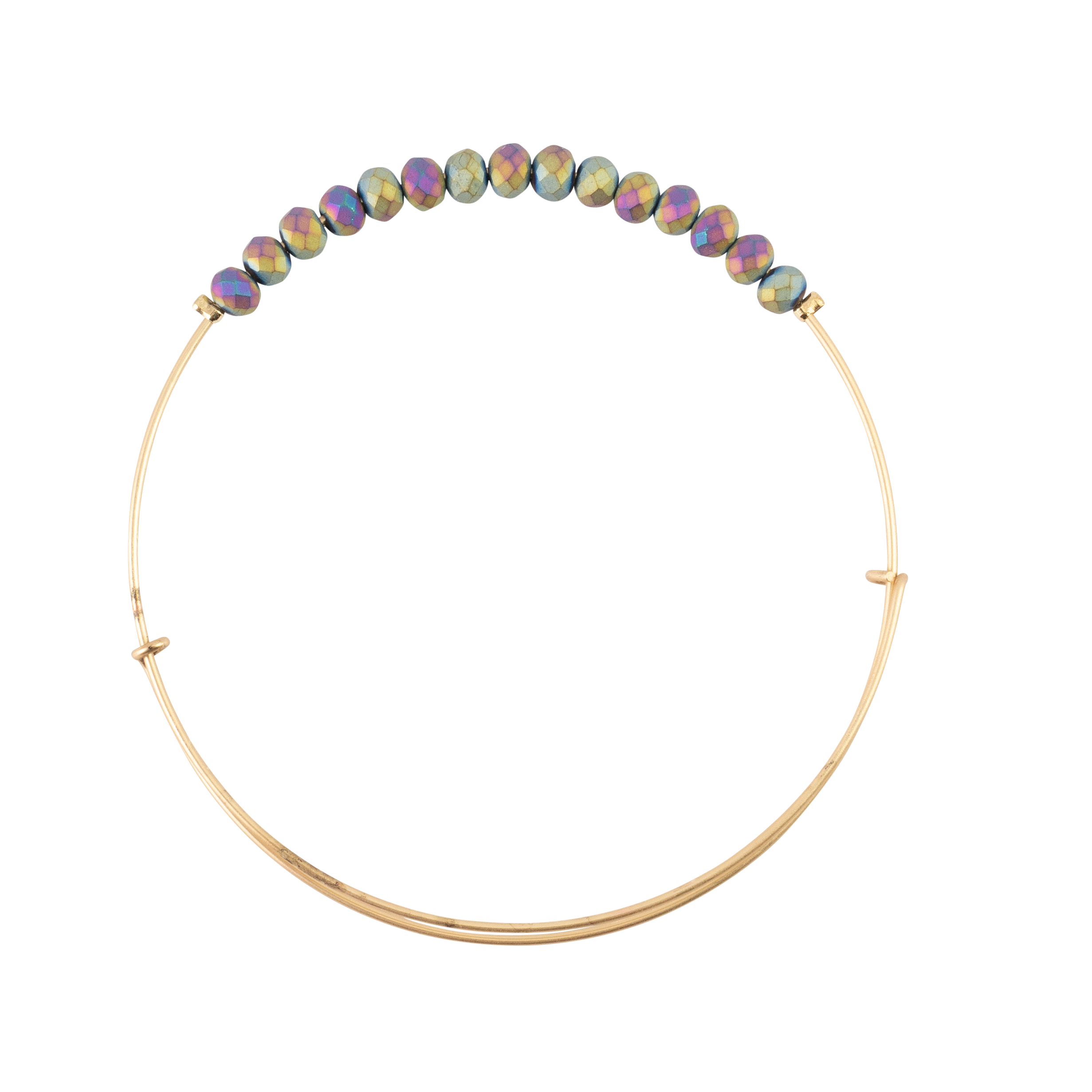 *Matte AB Teal Mix Crystal Bangle