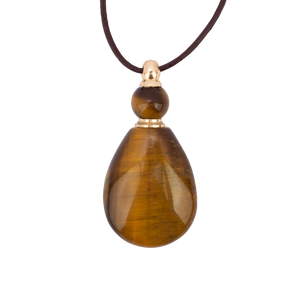 *Zengo Tigers Eye Natural Stone Vial Necklace