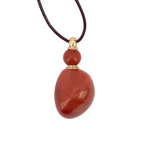*Zengo Red Jasper Natural Stone Vial Necklace
